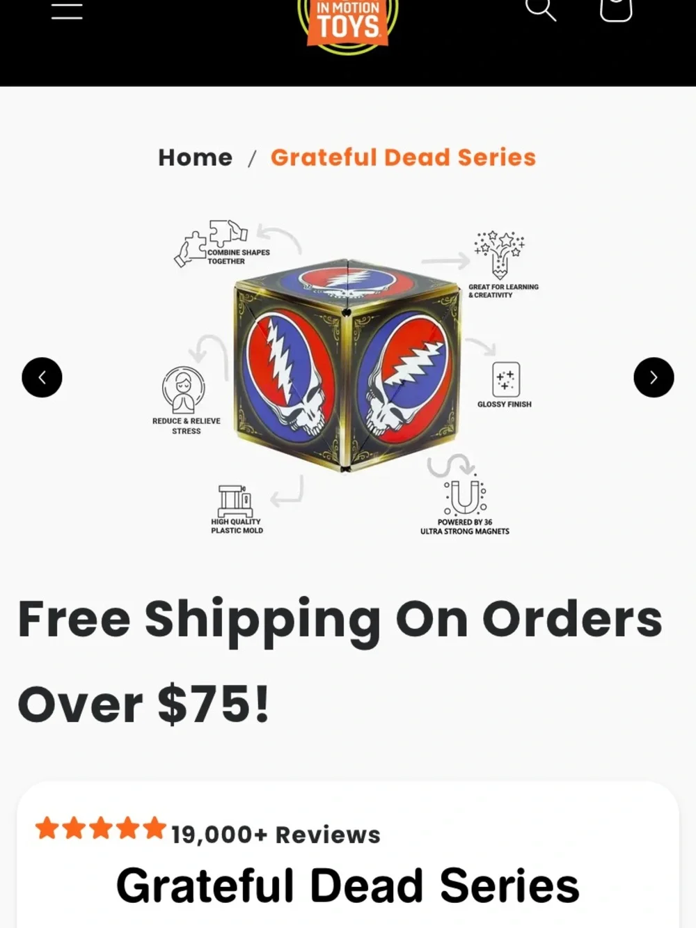 Grateful Dead Series Kids Toy Cube - Red & Blue